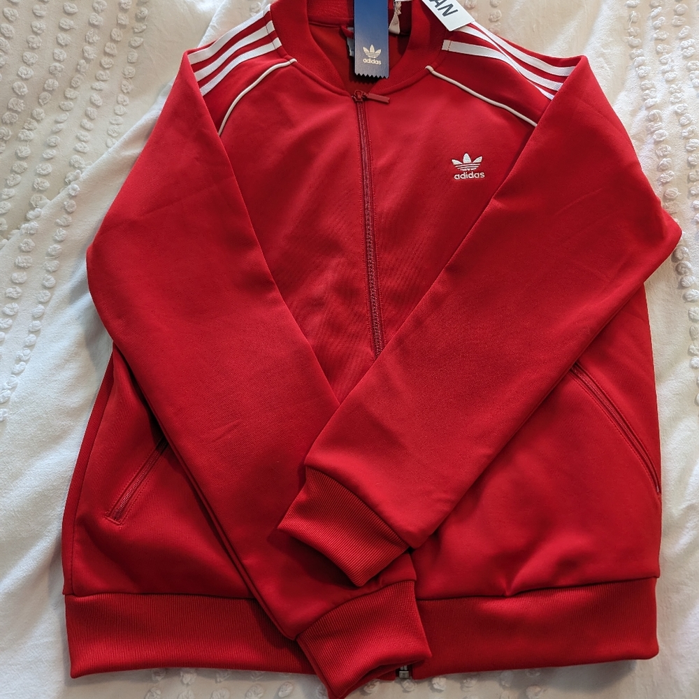 Adidas, women's, zip up track jacket. New with tags